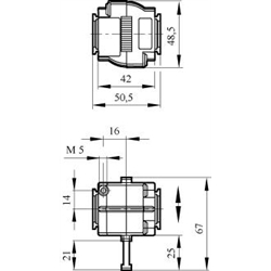 3/2 Wege-Absperrventil (manuell), Technische Zeichnung