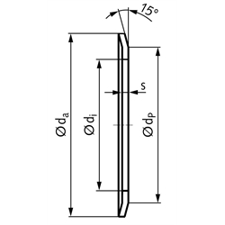 Bordscheibe Stärke 1mm Ø 93 x 89 x 80mm rostfreier Stahl, Technische Zeichnung