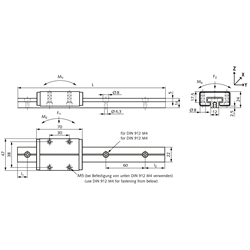 Laufwagen manuell einstellbar DFG115-CASSMA, Technische Zeichnung