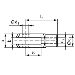 Gabelköpfe ähnlich DIN 71752 rostfrei, Technische Zeichnung