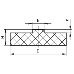 Kunststoff-Gleitschiene 40 x 15 x 1000mm lang für Einfachrollenkette 16 B-1 , Technische Zeichnung