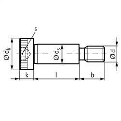 Passschraube ähnlich ISO 7379 ø4f9-M3-10mm Edelstahl 1.4301, Technische Zeichnung