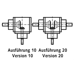 Kegelradgetriebe KU/I Bauart K Größe 1 Ausführung 20 Übersetzung 3:1 (Betriebsanleitung im Internet unter www.maedler.de im Bereich Downloads), Technische Zeichnung