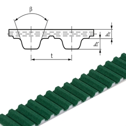 PU-Zahnriemen Profil T10 Breite 40mm Meterware 40 T10 PAZ = Polyamidgewebe auf der Zahnseite , Produktphoto