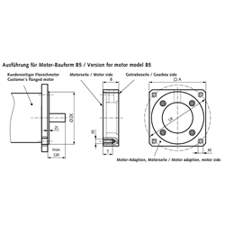 Motor-Adaption MPS, Technische Zeichnung