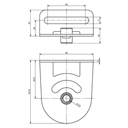 perma STAR VARIO Montageklemme 30mm 109957, Technische Zeichnung