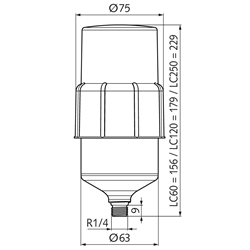 perma Star LC60 Fettkartusche SF01 104044, Technische Zeichnung