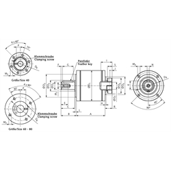 Planetengetriebe MPS Größe 80 Übersetzung i=12 2-stufig, Technische Zeichnung
