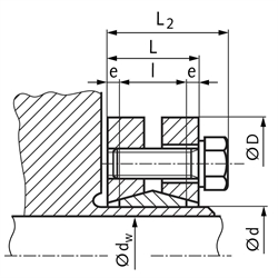 Schrumpfscheibe ST-R Edelstahl 1.4057 Innendurchmesser 14mm , Technische Zeichnung