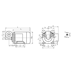 Schneckengetriebemotor MEG 180 Watt 230/400V 50Hz IE2 i=17:1 Abtriebsdrehzahl ca. 82 /min Md2=13Nm (Betriebsanleitung im Internet unter www.maedler.de im Bereich Downloads), Technische Zeichnung