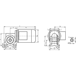 Schneckengetriebemotor RH 250 Watt 230/400V 50Hz IE2 i=80:1 Abtriebsdrehzahl ca. 18 /min zulässiges Md2=24Nm (Betriebsanleitung im Internet unter www.maedler.de im Bereich Downloads), Technische Zeichnung