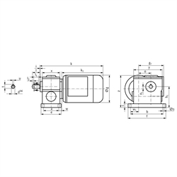 Schneckengetriebemotor RM 120 Watt 230/400V 50Hz IE2 i=50:1 Abtriebsdrehzahl ca. 56 /min Md2=13Nm (Betriebsanleitung im Internet unter www.maedler.de im Bereich Downloads), Technische Zeichnung