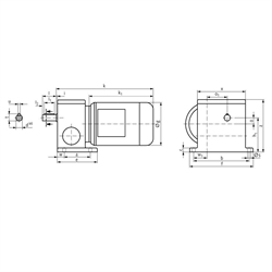 Schneckengetriebemotor RS 180 Watt 230/400V 50Hz IE2 i=105:1 Abtriebsdrehzahl ca. 13 /min Md2=58Nm (Betriebsanleitung im Internet unter www.maedler.de im Bereich Downloads), Technische Zeichnung