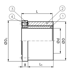 Spannsätze MSA, Bohrung 19 bis 50mm, Technische Zeichnung