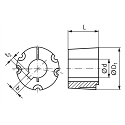 Taper-Spannbuchse 4030 Bohrung 42mm , Technische Zeichnung