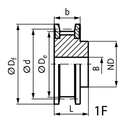 Zahnriemenräder H 150, Technische Zeichnung